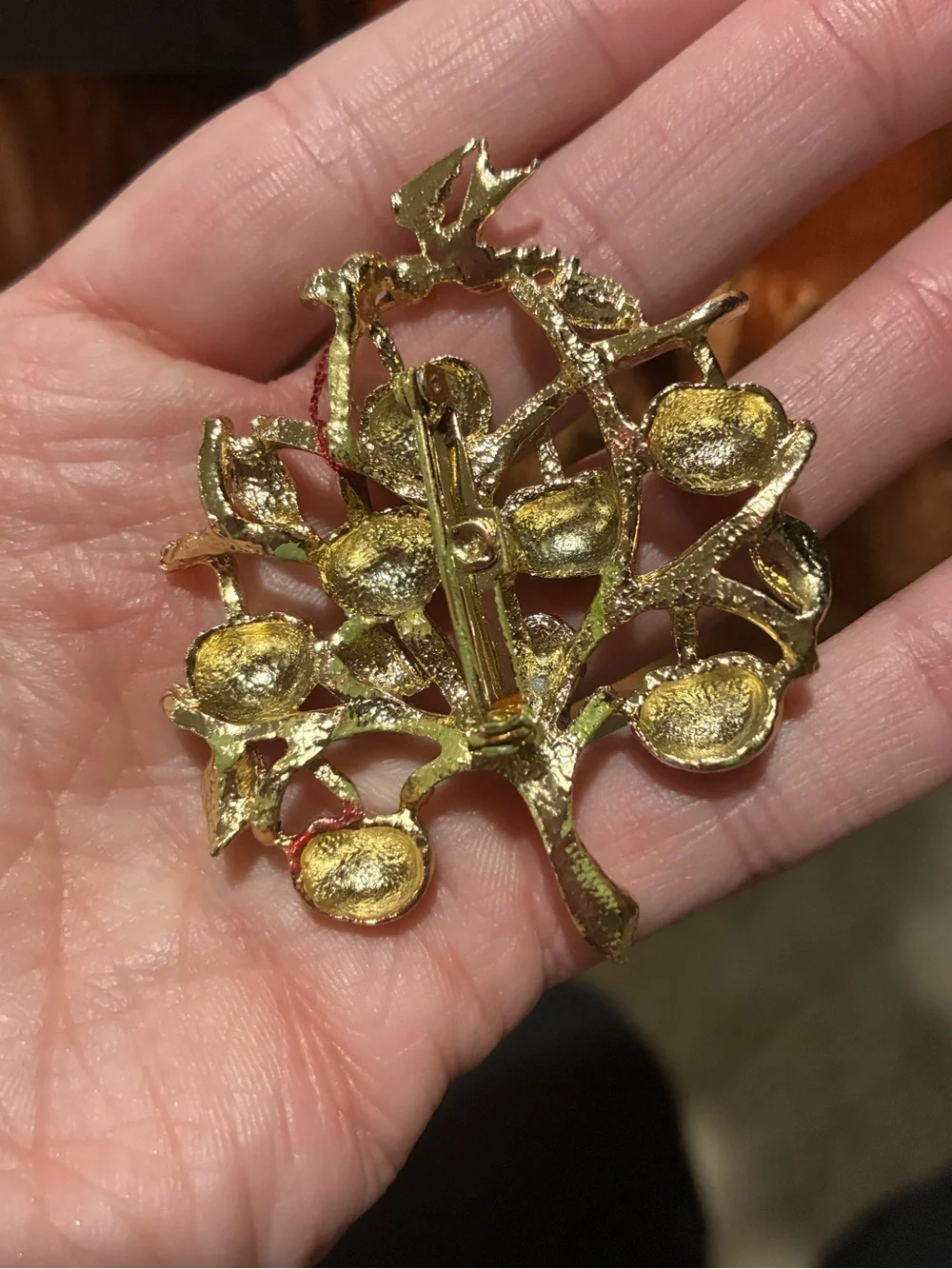Vintage Apple Tree Enamel Brooch